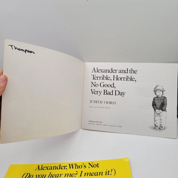 Judith Viorst Book Lot - Alexander BAD DAY & NOT GOING TO MOVE   - BK022 - Picture 7 of 9